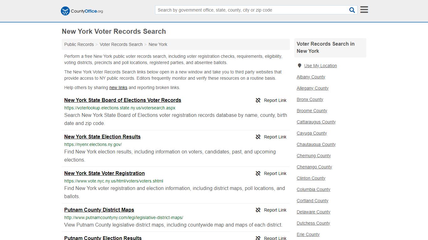 New York Voter Records Search - County Office