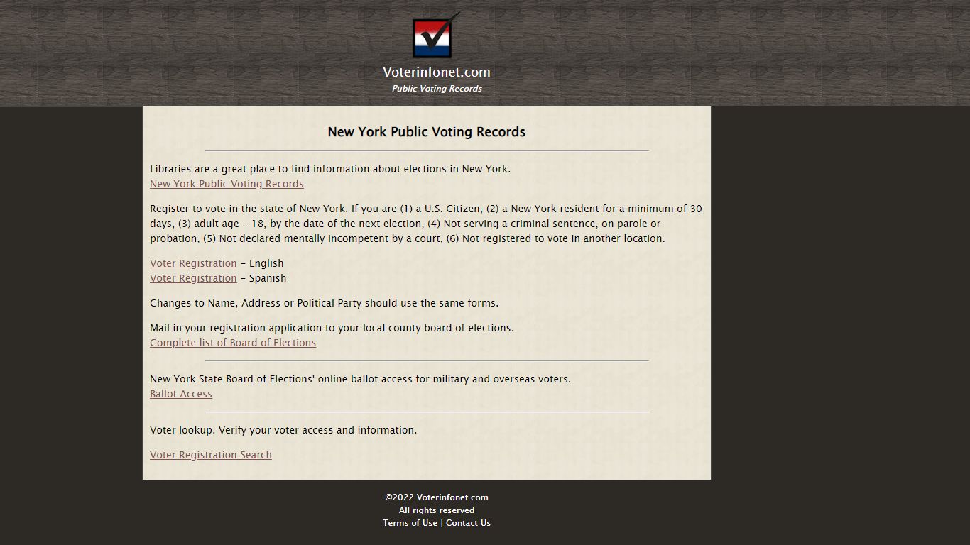 New York Public Voting Records - Voterinfonet.com